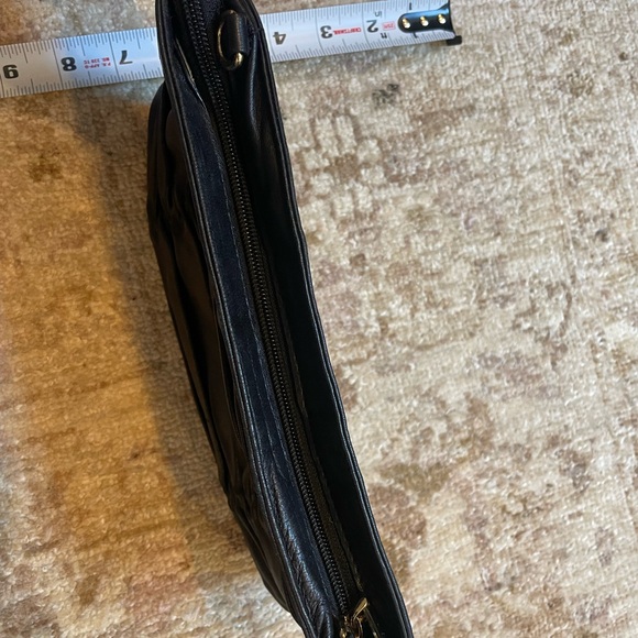 Michael Kors Black Ruched Gold Logo Crossbody Clutch  Purse - Picture 5 of 8